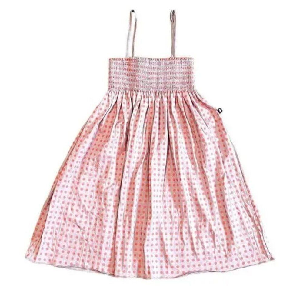 Oeuf Smocked Polka Dot Red Rose Pink Dress Size 6Y